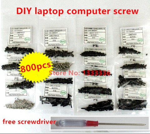 800pcs 16 Models Assembled Laptop Necessary Computer Screw/ Notebook DIY Screw Set Kits with Free Screwdriver ► Photo 1/4