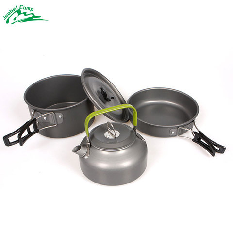 Jeebel Cookware Outdoor Camping Tableware Pot Picnic Canteen Survival Hiking Military Boiler Frying Teapot Set Kettle cutlery ► Photo 1/6