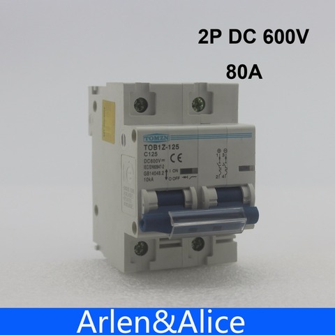 2P 80A DC 600V  Circuit breaker FOR PV System C curve MCB ► Photo 1/3