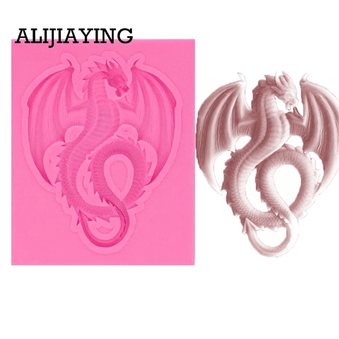 M1012 1Pcs Cartoon Flying dragon Sugarcraft Silicone mold cake decorating tools Fondant chocolate moulds Polymer Clay Resin ► Photo 1/6