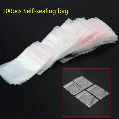 100pcs/Lot Clear Plastic Press Seal Resealable Small Cellophane Bags Zip Lock Poly Jewelry ► Photo 1/6