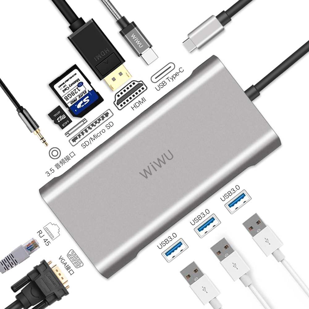 USB HUB USB C to HDMI RJ45 Thunderbolt 3 Adapter for MacBook Samsung S9 8 Huawei 