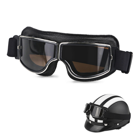 Foldable Retro Motorcycle Goggles Vintage Moto Biker Cycling Goggles Scooter Glasses ► Photo 1/6