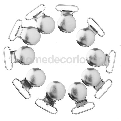 10 Round Shape Pacifier Suspender Clips Holder Crafts w Plastic Insert 2.5cm ► Photo 1/6