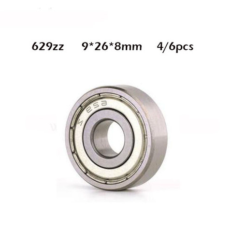 Free shipping 4/6pcs 629ZZ 9*26*8 mm 629 zz 9x26x8mm Miniature deep groove ball bearing ► Photo 1/4