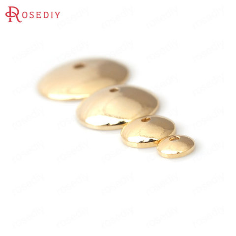 20PCS 4MM 6MM 8MM 10MM 12MM 24K Champagne Gold Color Plated Brass Glossy Beads Caps High Quality Diy Jewelry Accessories ► Photo 1/6