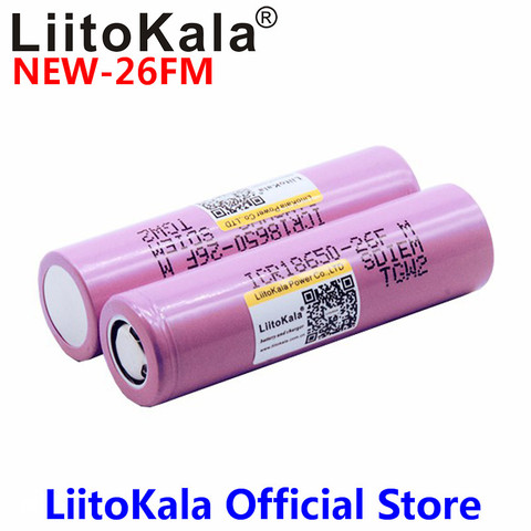 2pcs/lot Original LiitoKala 3.7V 18650 2600mAh batteries rechargeable Battery ICR18650-26FM safe batteries Industrial use ► Photo 1/6