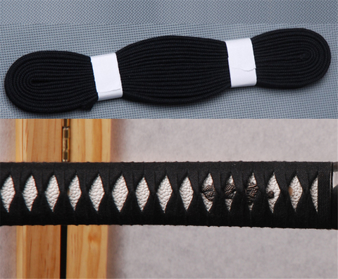 Black Ito Sageo Cotton Cord for Samurai Sword Japanese Katana or Wakizashi or Tanto Fitting Mounting M6 ► Photo 1/5