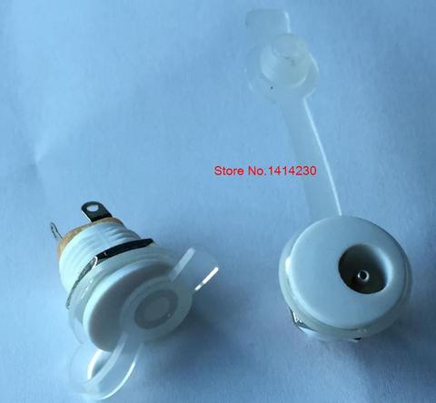 10Pcs DC022 5.5*2.1 / 5.5 x 2.1mm DC Power Socket/ DC Connector Panel Mounting DC-022 White With transparent Waterproof cap ► Photo 1/2