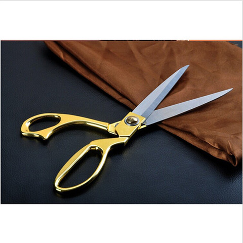 10.5'' Gold Sewing Cut Craft Fabric Dressmaking Scissor Upholstery Tool Textile Leather denim Cutter Tailor Shear Pinking ► Photo 1/6