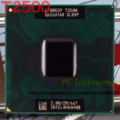 Original T2500 Intel Core2 Duo CPU T2500 (2M Cache, 2.0GHz, 677MHz FSB) laptop processor for 945 chipset free shipping ► Photo 1/1