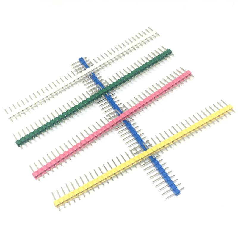 50PCS Yellow 2.54mm 40 Pin Male Single Row Pin Header Strip 