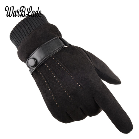 New Winter Men Warm Cashmere Three Mittens Double thick Plush Wrist Women Touch Screen Driving Gloves Handschoenen 2022 ► Photo 1/6