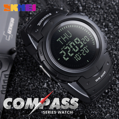 Mens Watches Compass Outdoor Sports Watch Hiking Men Watch Sport Digital LED Electronic Chronograph Men Clock Man Wristwatches ► Photo 1/6