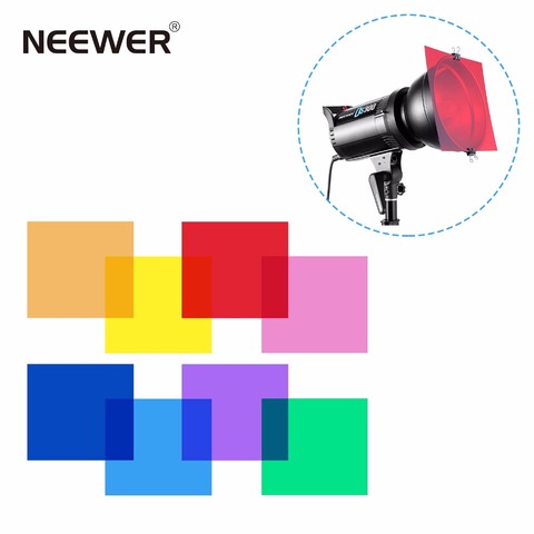 Neewer 30 x 30 cm Pack of 8 Transparent Color Correction Lighting Gel Filter in 8 Different Colors ► Photo 1/6
