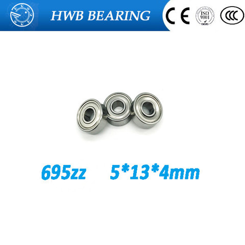 Free shipping 10pcs 695ZZ 695 ZZ 695-2Z 5*13*4mm metal shielded skate bearing steel radial deep groove ball bearing r-1350zz ► Photo 1/4