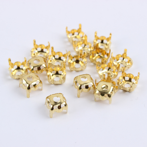 Sew on Empty Claw Fashion Silver/Gold Metal With Open Back Round 4mm-10mm Sew on Rhinestones Claw setting For DIY Fancy stones ► Photo 1/5