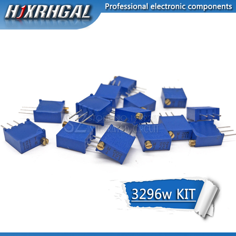 15valuesX1pcs=15pcs 100ohm-2Mohm 3296 3296w Variable Resistors MultiTurn trimmer adjustable precision Potentiometer kit hjxrhgal ► Photo 1/1