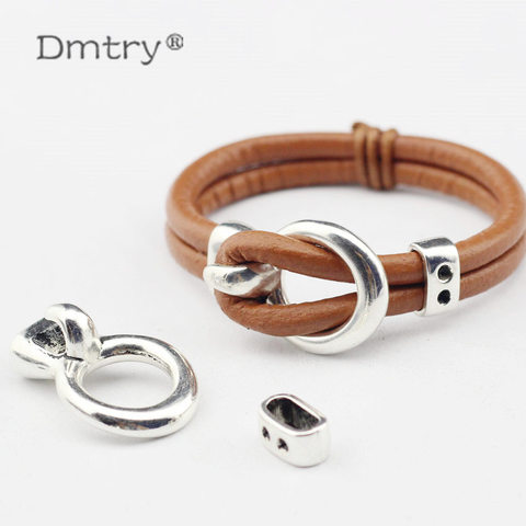Dmtry 5set 70% Off  Antique Silver Bracelets End Clasps Hooks Metal Cord Leather Bracelets Clasps Jewelry Findings DIY LC0086 ► Photo 1/5