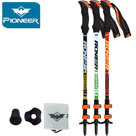 Pioneer Ultra-light Adjustable Camping Hiking Walking Trekking Stick Alpenstock Carbon Fiber Climbing Skiing Trekking Pole 1pc ► Photo 1/6