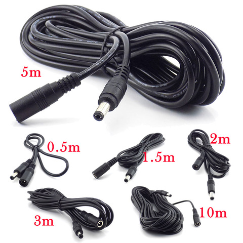 Female to Male Plug CCTV DC Power Cable Extension Cord Adapter 12V 20AWGPower Cords 5.5mmx2.1mm For Camera Power Extension Cords ► Photo 1/6