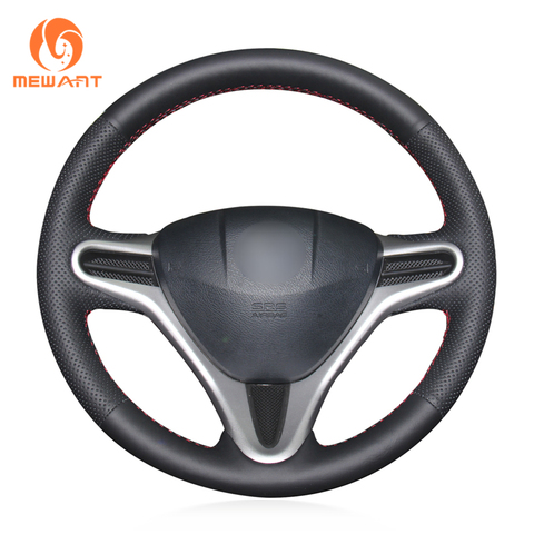 MEWANT Black Artificial Leather Car Steering Wheel Cover for Honda Fit 2009-2013 City 2009-2013 Jazz 2009-2013 Insight 2010-2014 ► Photo 1/1
