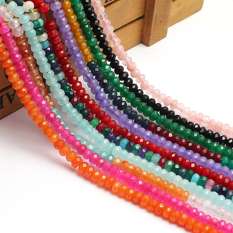 4mm Natural Crystal Rondelle Beads Loose Beads For Jewelry Making 15inches Faceted Czech Crystal Beads Diy Jewelry ► Photo 1/6