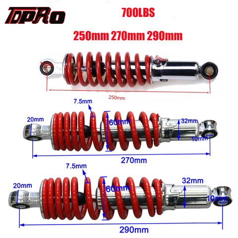 TDPRO New 250mm 270mm 290mm ATV Buggy Rear Shock Absorber Suspension Spring For 50-150cc Motorcycle Go Kart Quad Pit Bike 700LBS ► Photo 1/1