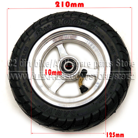 8x2.00-5 Tubeless Tire Wheel Tyre 8X2.00-5 wheel hub For Kugoo S1 S2 S3 C3 MINI Electric BIKE ► Photo 1/6