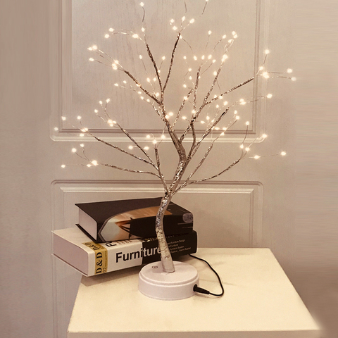 108 LED USB Fire Tree Light Copper wire Table Lamps Night light for Home Indoor Bedroom Wedding Party Bar Christmas Decoration ► Photo 1/6
