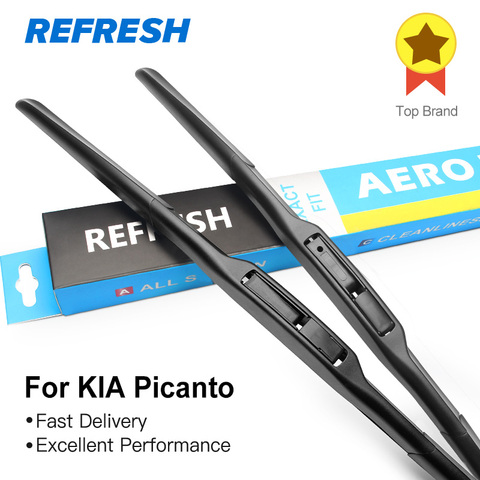 REFRESH Hybrid Wiper Blades for KIA Picanto Fit Hook Arms 2004 2005 2006 2007 2008 2009 2010 2011 2012 2013 2014 2015 2016 2017 ► Photo 1/1