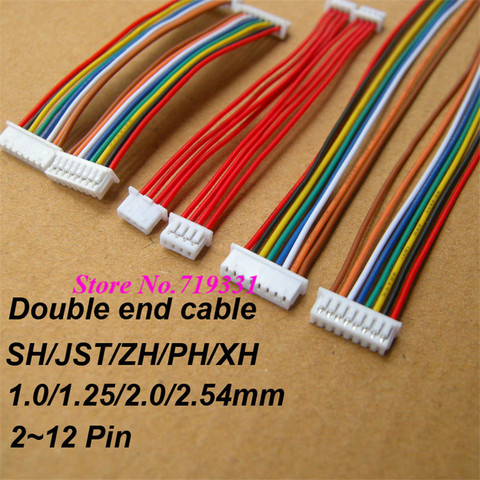 10pcs JST SH ZH XH PH 1.0mm 1.25mm 1.5mm 2.0mm 2.54mm 2.0 2/3/4/5/6/7/8/9/10/11/12-Pin Female & female Connector with cable ► Photo 1/6