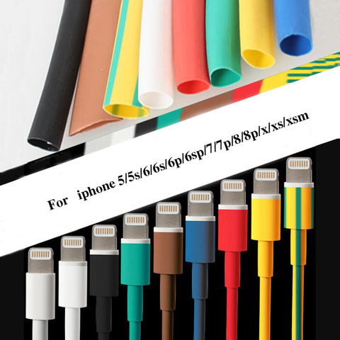 1M Cable Protector Heat Shrink Tube Organizer Cord Management Cover For Android iPhone 5 5s 6 6s 7 7p 8 8p xs Earphone MP3 USB ► Photo 1/6