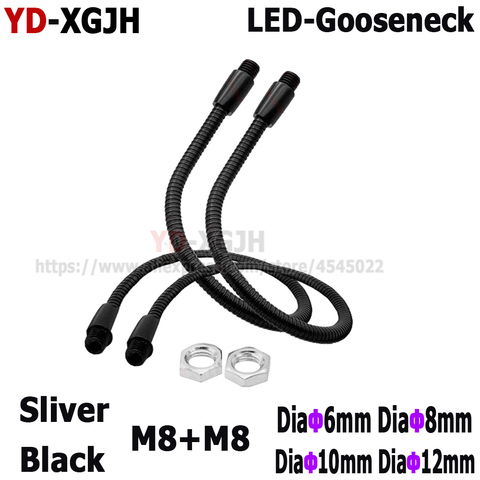 2p DiaLED Gooseneck 6 8 10 12mm led gooseneck flexible holder lamp M8universal Hose Metal serpentine tubes For DIY LED Desk Lamp ► Photo 1/6