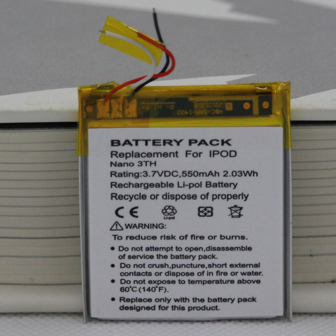 ISUNOO Nano Battery For Nano3 Battery Replacement 3.7V Li-ion Battery Replacement for iPod Nano 3 3rd Gen Battery with Tools ► Photo 1/6