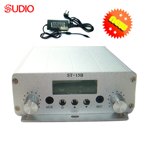 15W FM transmitter ST-15B stereo PLL FM radio & broadcast transmitter with Power supply 87MHz-108MHz-100khz,whosesales ► Photo 1/6