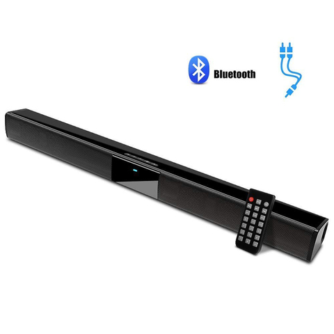 Wired and Wireless TV Soundbar 20W, Bluetooth Sound Bar TV Speaker, Subwoofer for TV, PC, Smartphone, Tablet, Remote Control ► Photo 1/6