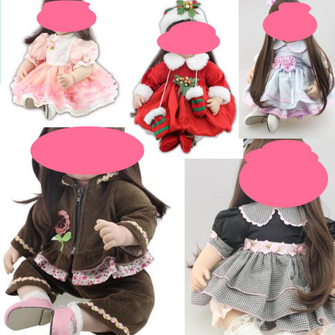 Clothes Sets For 55cm 22inch Silicone Reborn Baby Dolls Clothes For Girls Vinyl Babies Doll Accessories DIY Dress Children's Day ► Photo 1/4
