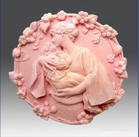 3D Silicone Soap/Candle Mold - Circle Mold  Mother with Child  silicone soap  Mold  handmade ► Photo 1/1