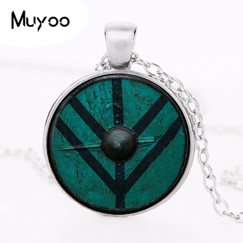 new arrived the Vikings necklace The shield of Lagertha pendant jewelry Cothic Glass Cabochon Necklace pendant amulet Gifts HZ1 ► Photo 1/3