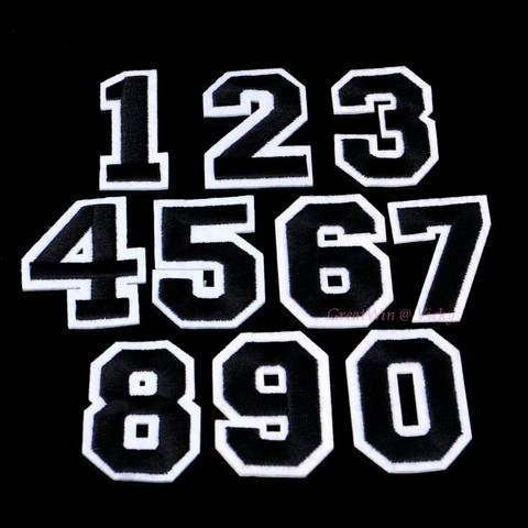 Number Patches Word Embroidered Iron on Patch Figure Digit for DIY Stripes Motif Appliques Garment Clothes Badge ► Photo 1/4
