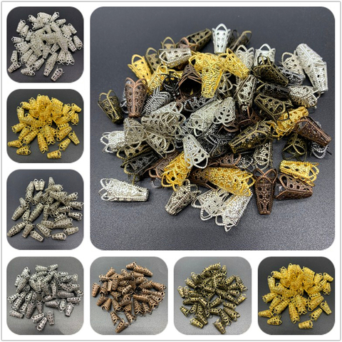 50pcs 17x10mm Jewelry Findings Alloy Beads Cap Ancient Charms Flower Shape Pendant For Jewelry Making DIY Earring Necklace ► Photo 1/6