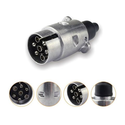 2022 New Durable 7 Pin Aluminium Alloy Plug Trailer Truck Towing Electrics 12V Connector EU Plug ► Photo 1/1