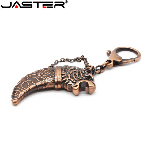 JASTER metal keychain 64GB 32gb 16gb 8gb 4gb Damascus knife dagger cool usb 2.0 flash drive waterproof usb ► Photo 1/6