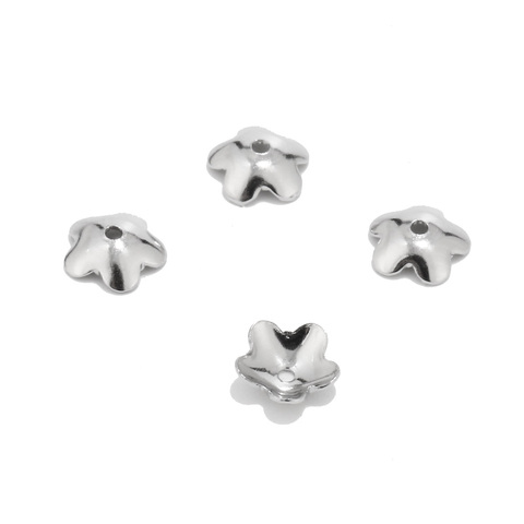 100pcs Stainless Steel Flower Beads Caps 6mm/7.5mm for Jewelry Making Supplies ► Photo 1/6