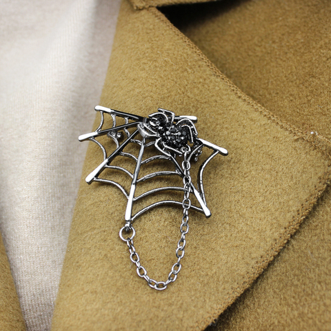 Delicate Silver Cobweb Spider Pins Web Coat Windbreaker Lapel Elegant Female Brooch Gifts For Unisex Female Accessories ► Photo 1/6