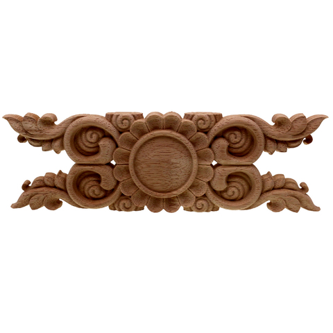 VZLX Antique Decorative Wood Appliques Furniture Cabinet  Natural Moldings Decals Flower Carving Figurines Wedding Decoration ► Photo 1/6