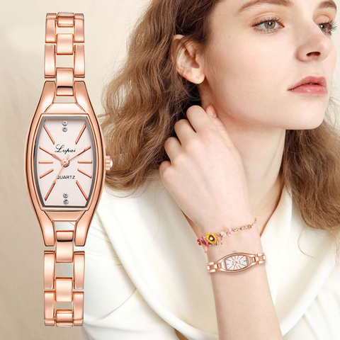 LVPAI Rose Gold Casual Quartz Ladies Bracelet Wristwatches New Arrive Creative Women Fashion Luxury Watch Dress Quartz Clock ► Photo 1/6