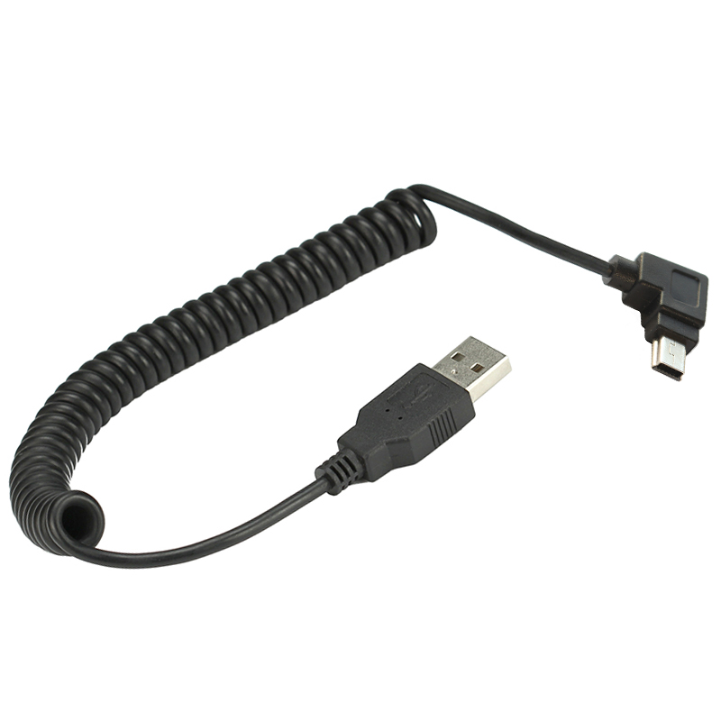 2pcs USB 2.0 A type Male right Angled 90 D to USB Mini B Male data cable 0.5m 