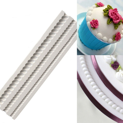 Three Pearl Rope Shape Cake Side Lace 100% Platinum Silicone Sugarcraft Mold Fondant Cake Decorating Tools ► Photo 1/3